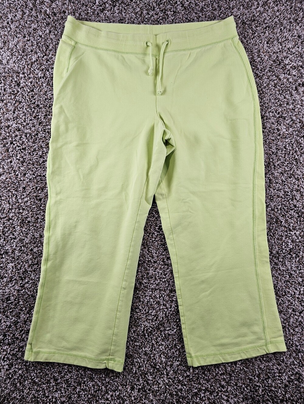 Cheetah Athletics Womens Sz L Cropped Pull On Wide Leg pants Lime Green